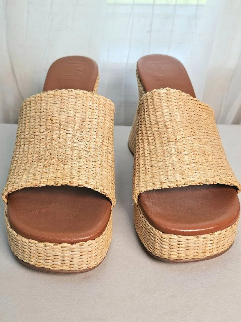 Simon Miller x Mango Raffia Platform Sandals Natural EU 40 NIB